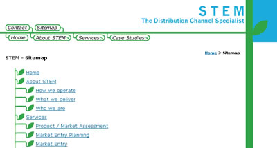 Screenshot of the sitemap page - Click to go to STEM site
